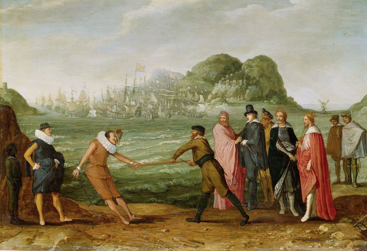Allegori om nederlendernes seier over den spanske flåten ved Gibraltar 25. april 1607, ca. 1615-30 av Adam Willaerts