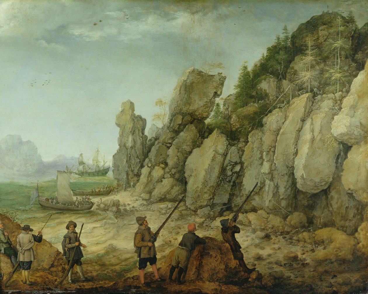Detalj av villgeitjakt på kysten, 1620 av Adam Willaerts