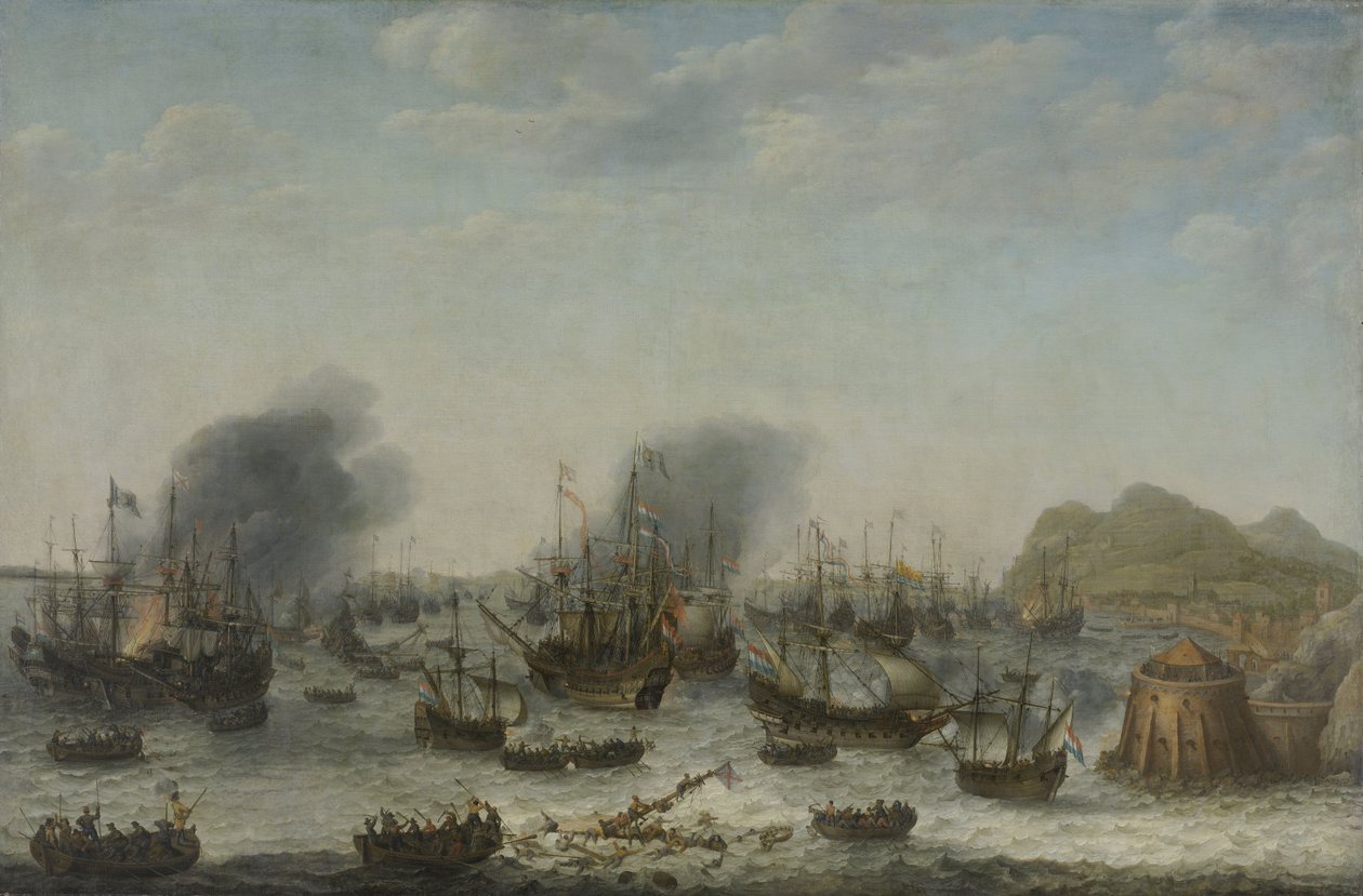 Sjøslag nær Gibraltar 25. april 1607, 1639 av Adam Willaerts