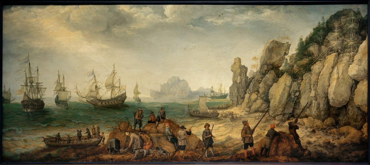 Villgeitjakt på steinete strand av Adam Willarts