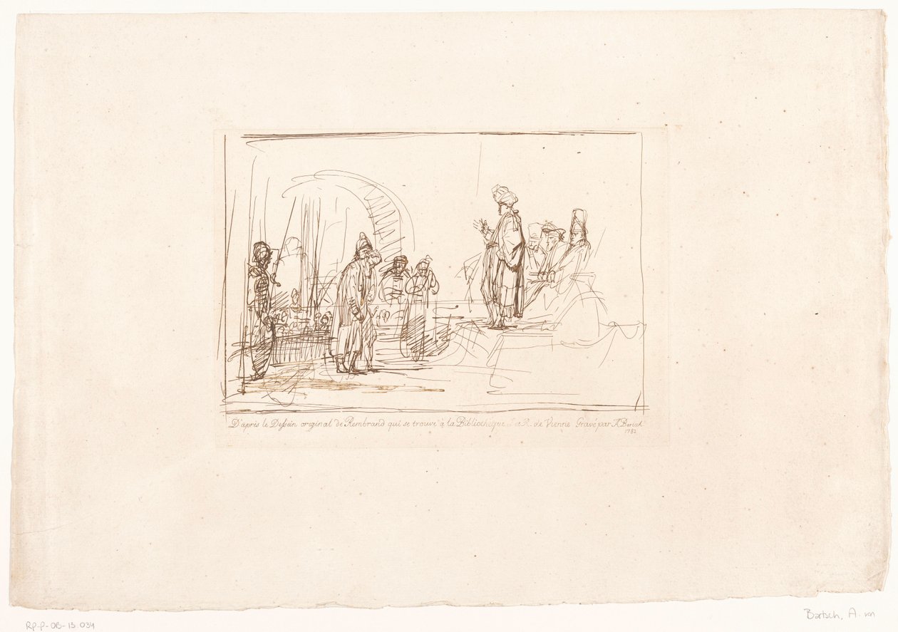 Tiltalte stilt for sine dommere Seks trykk etter tegninger av Rembrandt, oppbevart i Hofbibliothek i Wien (serietittel) Six estampes gravées d