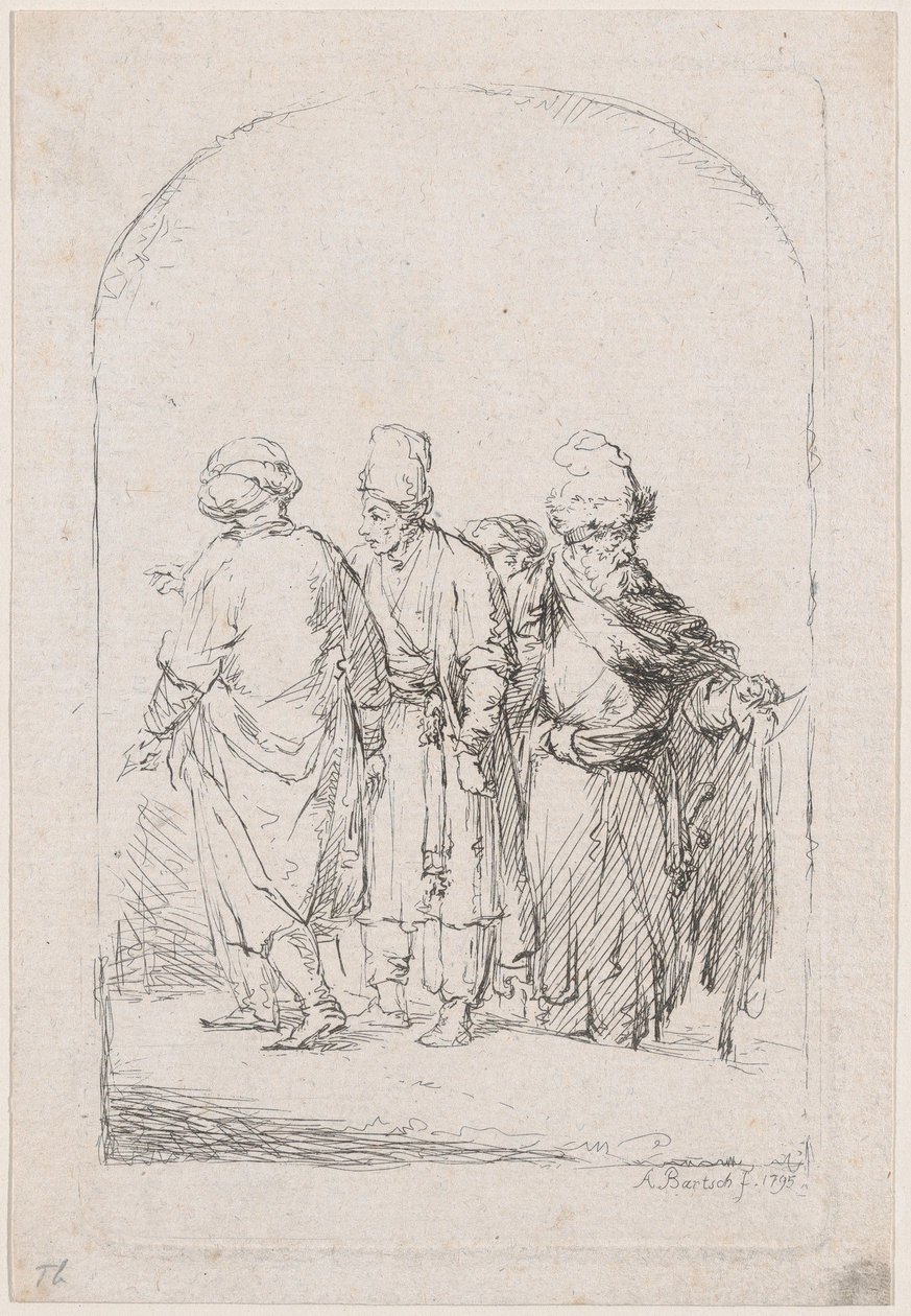 Gruppe på fire stående menn i orientalsk drakt, 1795. av Adam von Bartsch