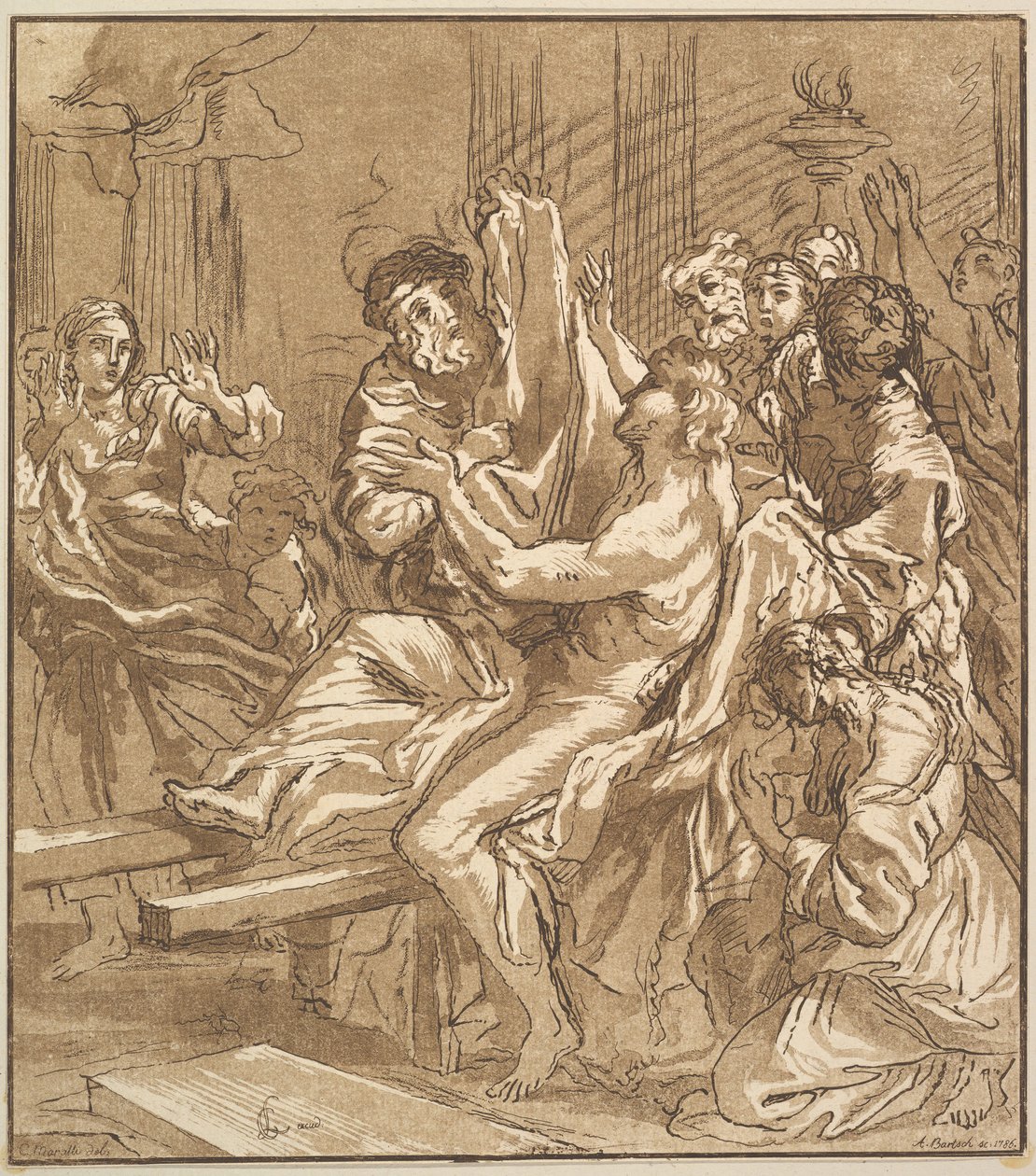 Miracle of Naim, 1786. av Adam von Bartsch