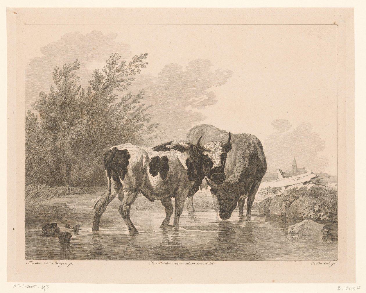 To kyr i en bekk Dyr etter malerier av nederlandske mestere (serietittel) Différens animaux graves d