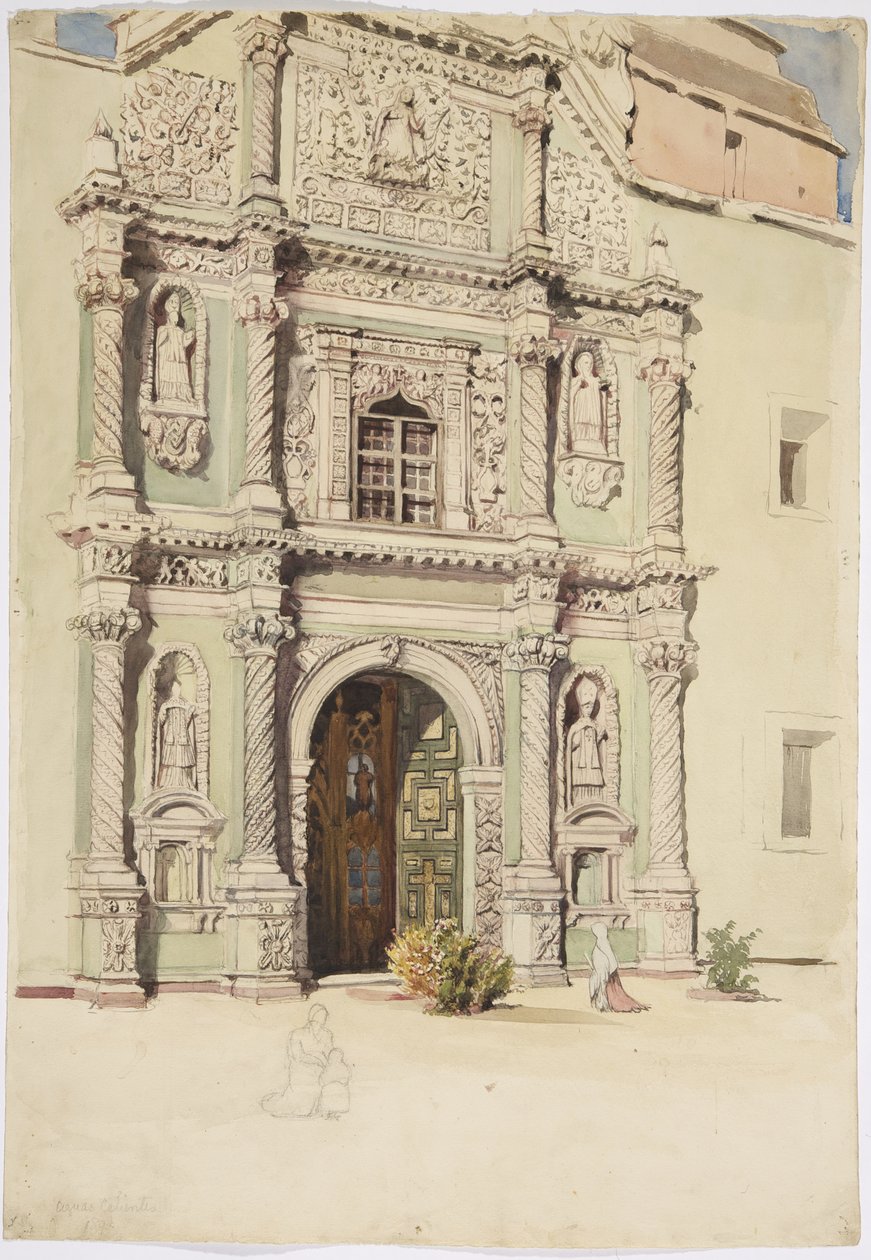 Katedralen, Aquascalientes (akvarell) av Adela Breton