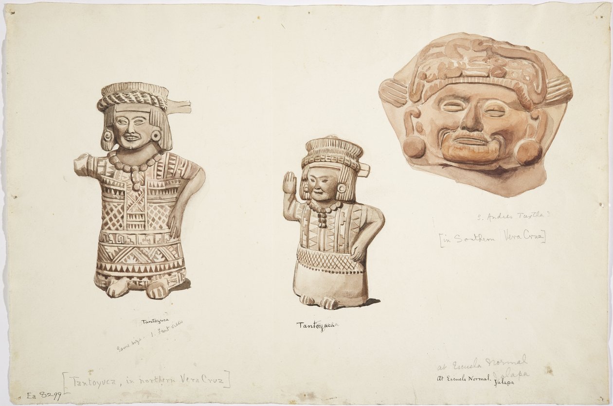 Figurer, Veracruz (akvarell) av Adela Breton