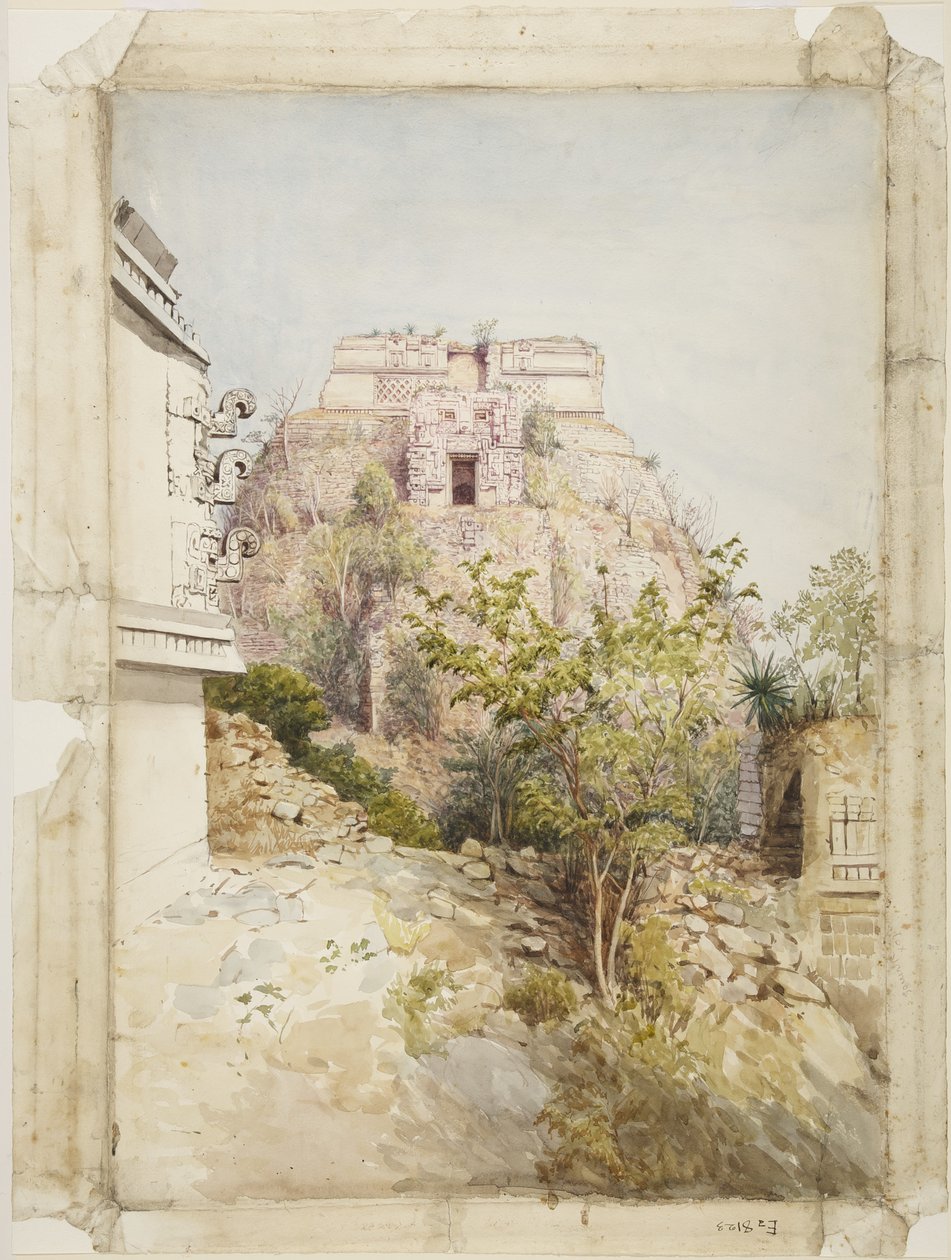 House of the Magician, Uxmal, Mexico (akvarell) av Adela Breton