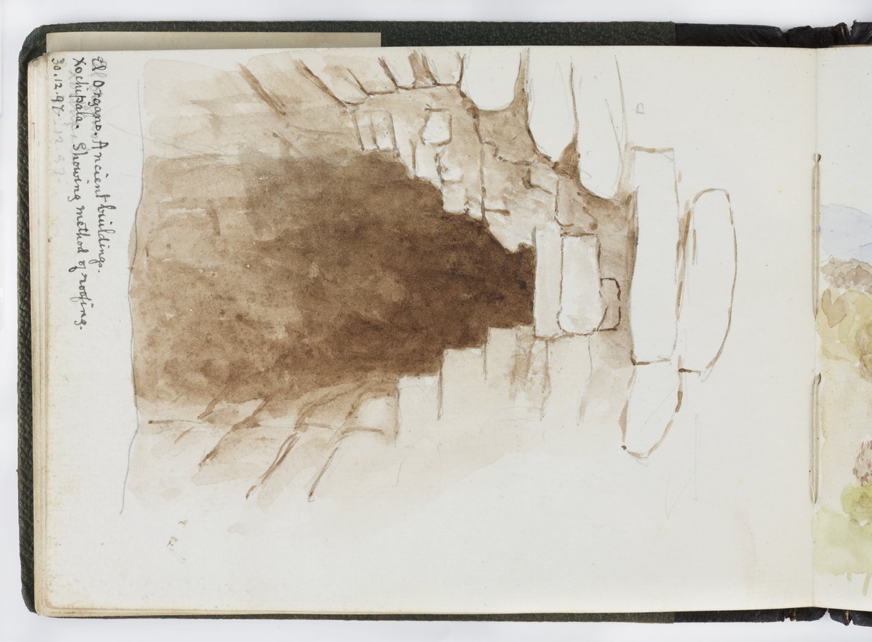 Skissebok med akvareller, tegninger og notater, Mexico, 1896-1898 (akvarell) av Adela Breton