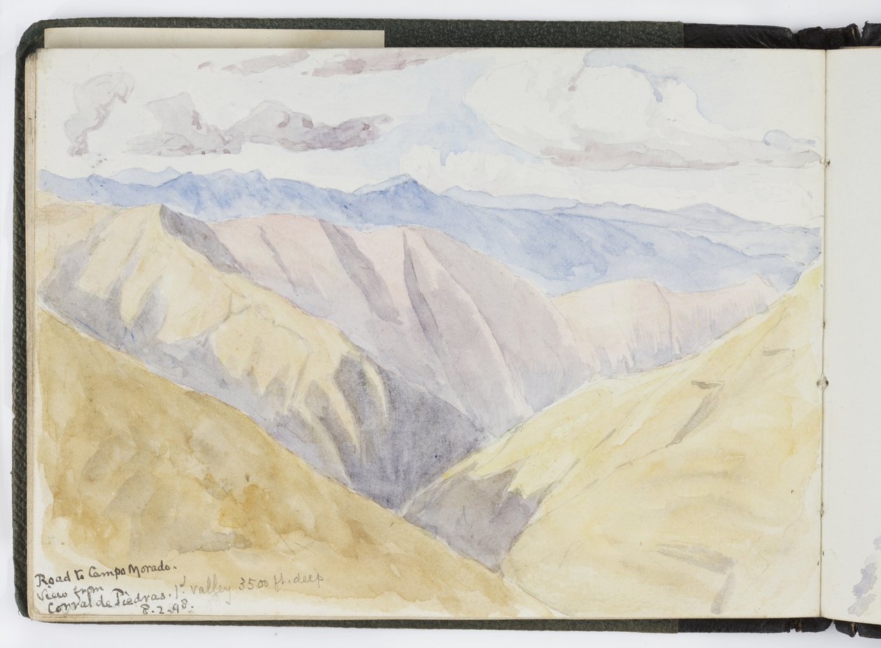 Skissebok med akvareller, tegninger og notater, Mexico, 1896-1898 (akvarell) av Adela Breton