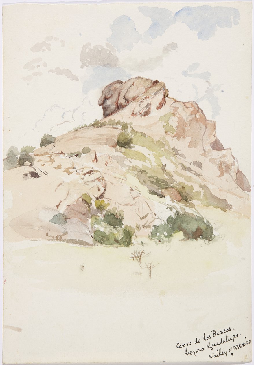 Utsikt - Cerro de los Riscos, bortenfor Guadalupe, Mexico (akvarell) av Adela Breton
