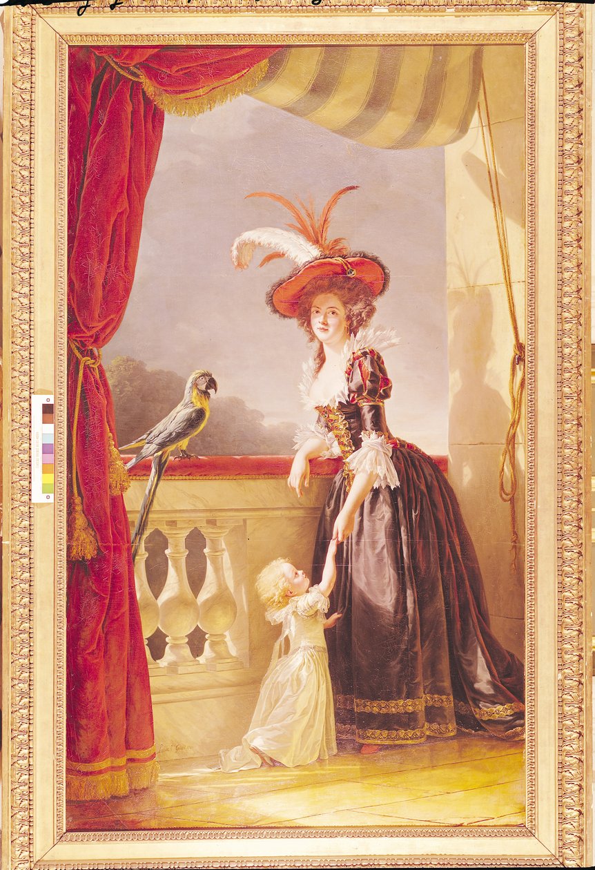 Portrett av Louise-Elisabeth de France (1727-59) hertuginne av Parma og hennes sønn Ferdinand (1751-1802), 1786 av Adelaide Labille Guiard
