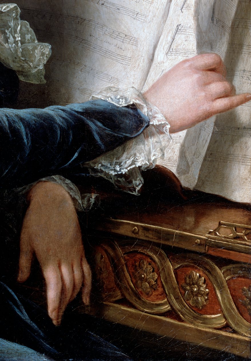 Comtesse de Selve som lager musikk, detalj, 1787. av Adelaide Labille Guiard