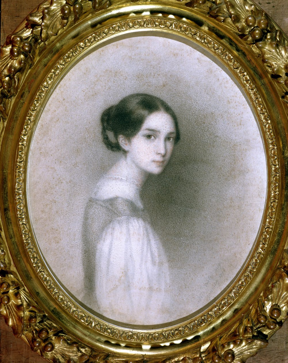 Portrett av Leopoldine Hugo (1824-43) (tegning) av Adele Julie Hugo