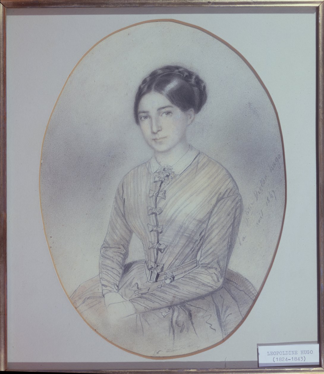 Posthumt portrett av Leopoldine Hugo (1824-43) 1847 (tegning) av Adele Julie Hugo