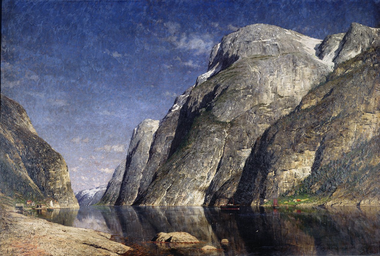 Sognefjorden, Norge, ca. 1885 (olje på lerret) av Adelsteen Normann