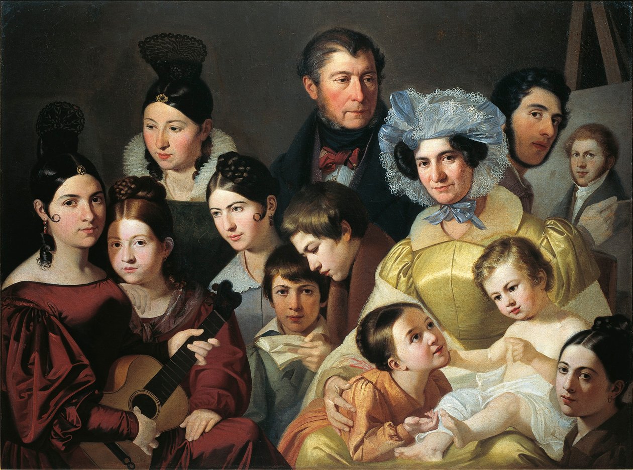 Malatesta Family i 1835 av Adeodato Malatesta, olje på lerret av Adeodato Malatesta or Malatesti