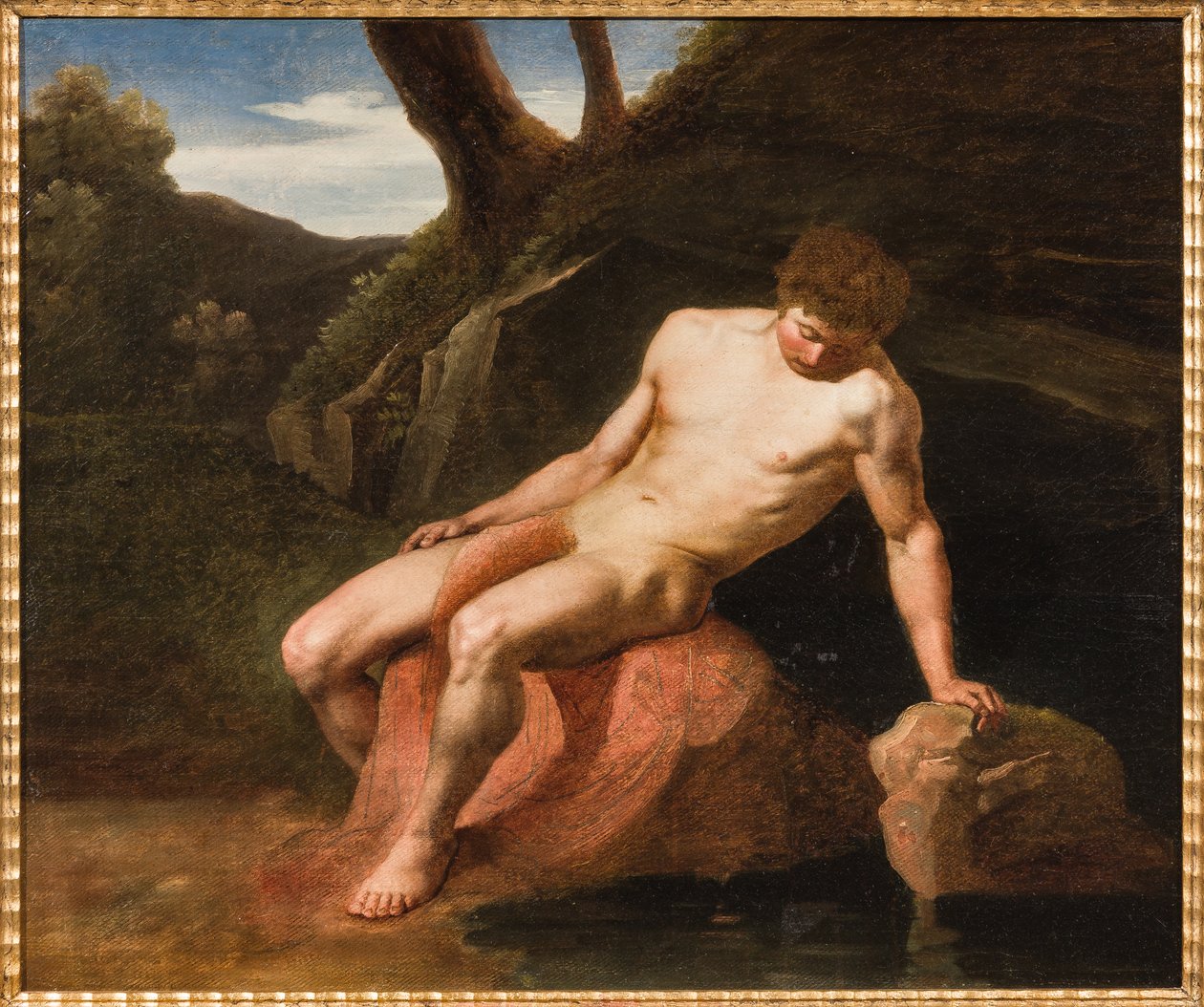 Narcissus (olje på lerret) av Adeodato Malatesta or Malatesti