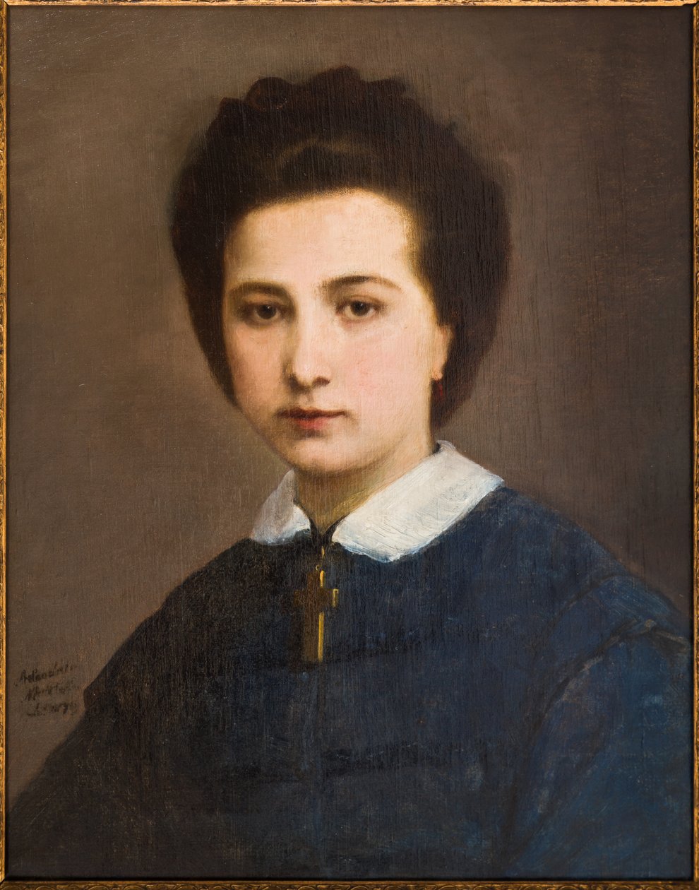Portrett av kvinne (Family Ghirelli) (olje på lerret) av Adeodato Malatesta or Malatesti