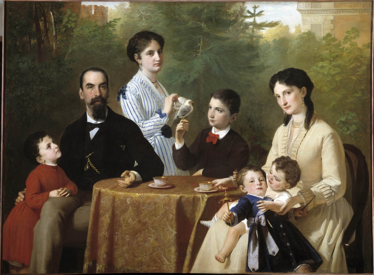 Guastalla-familien (Olje på lerret) av Adeodato Malatesta or Malatesti