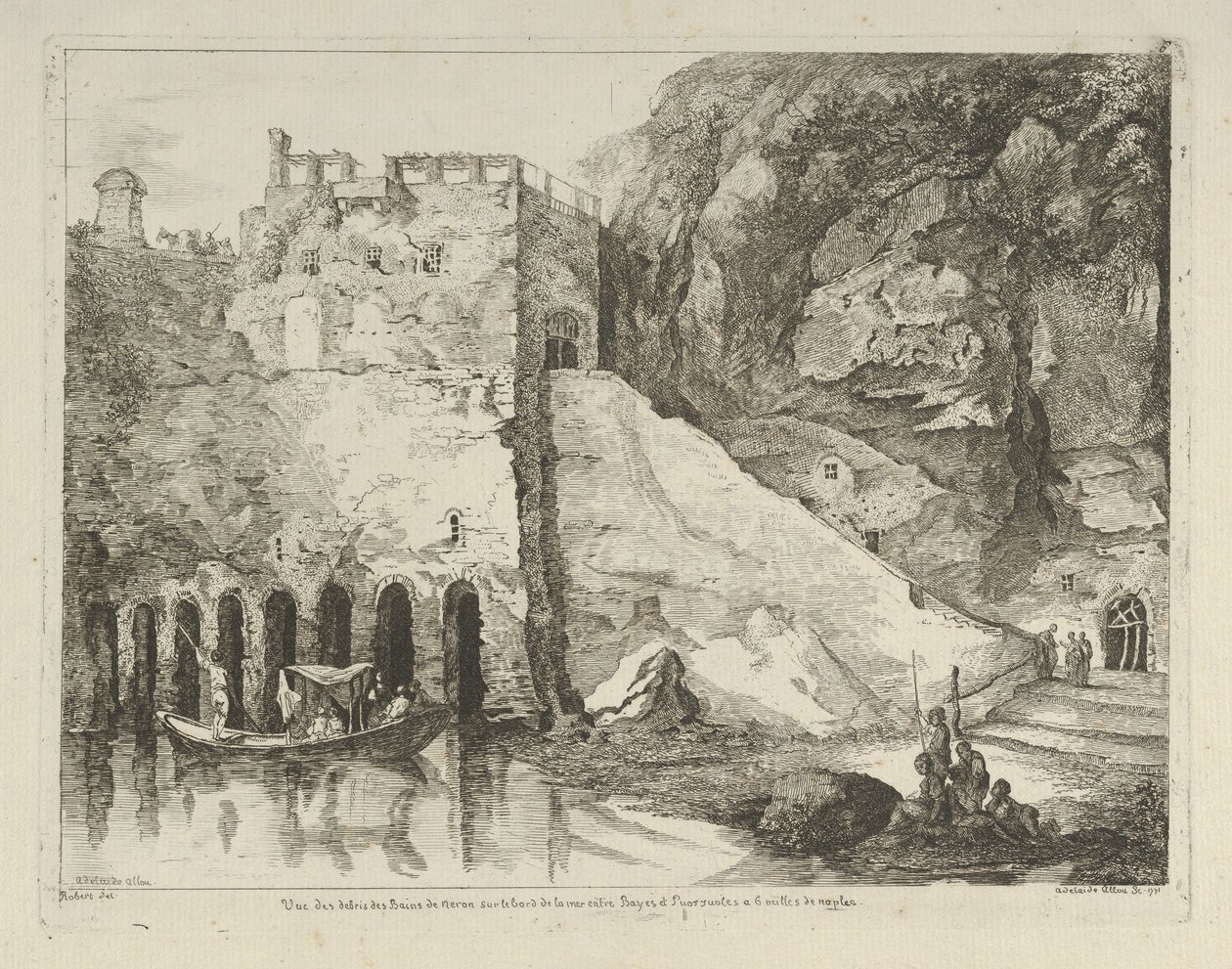 Utsikt over ruskene fra badene til Neron fra Forskjellige utsikter hentet fra naturen... ..., 1700-tallet. av Adélaide Allou