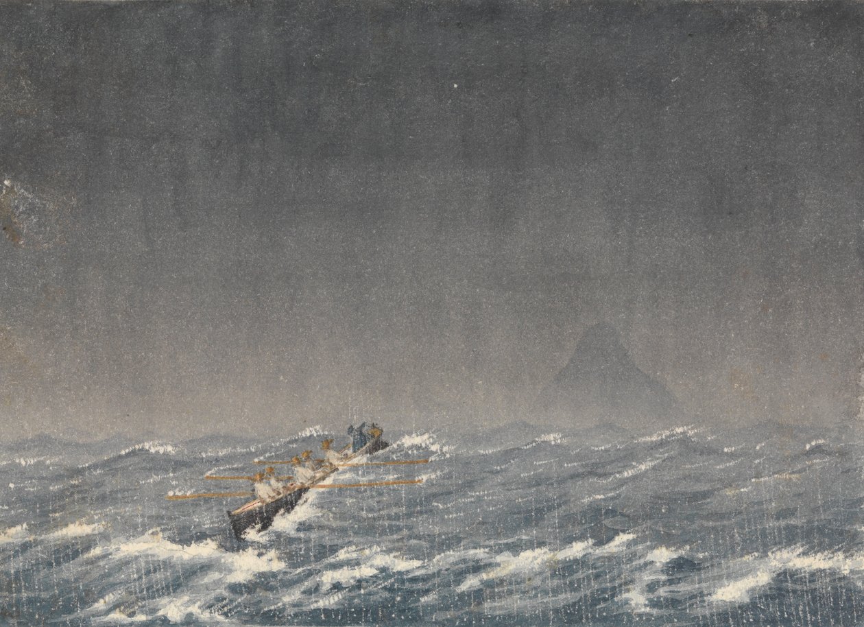 Ytre ankerplass i en storm, Mazatlan [Mexico], 22. august 1850, kl. 08.00. ... quot;Spørsmål, hvor er veien til skipetquot; av Admiral Sir Edward Gennys Fanshawe