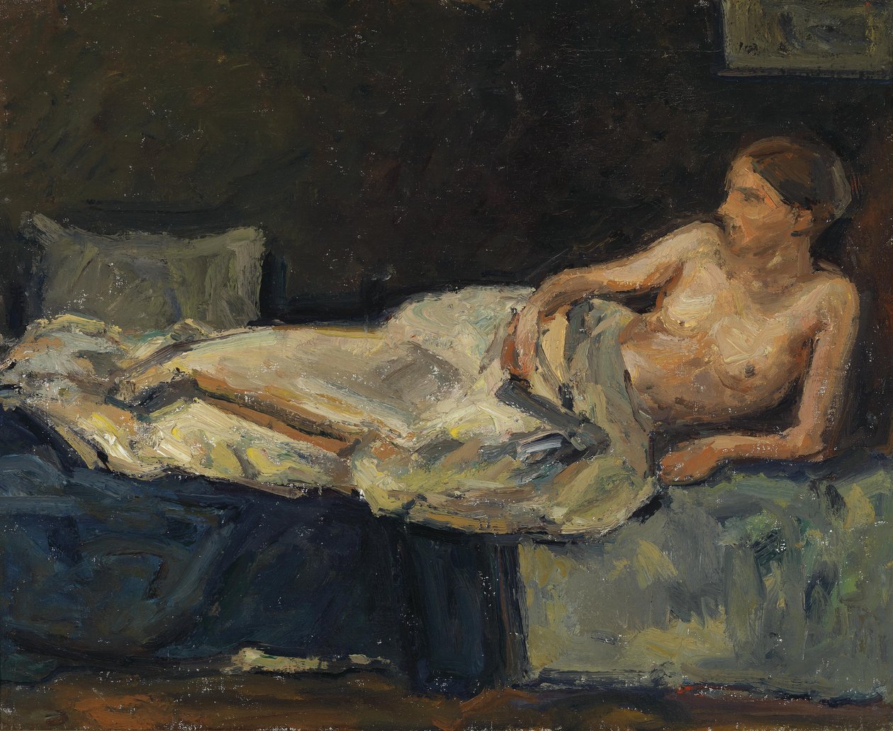 formørkende halv nakenfigur av Adolf Holzel