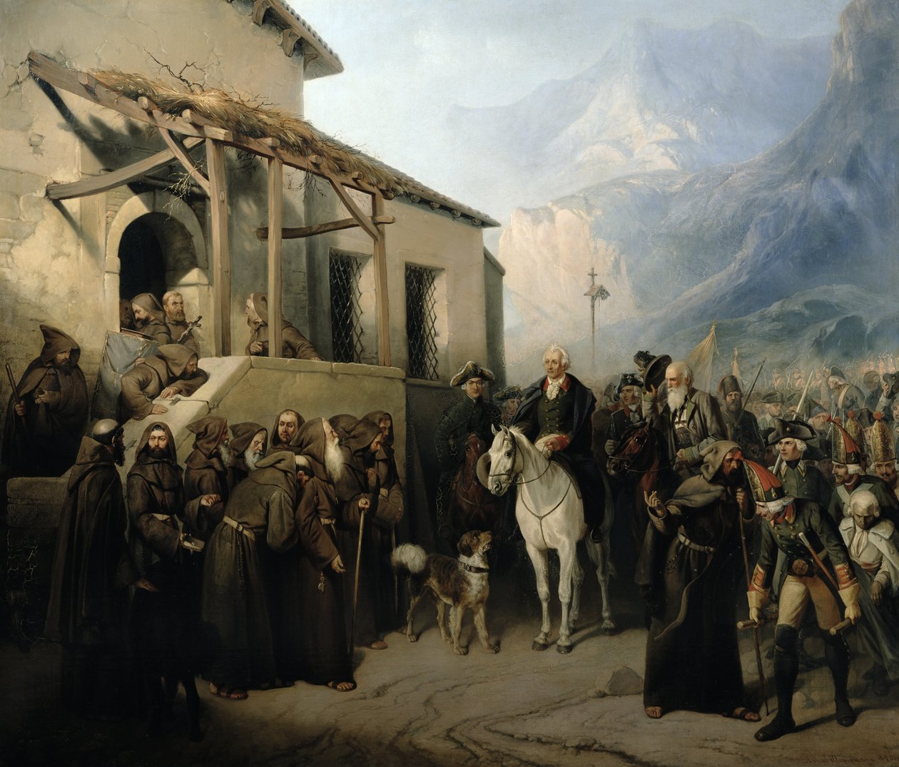 Feltmarskalk Alexander Suvorov på St Gothard-toppen, 13. september 1799, 1855 av Adolf Jossifowitsch Charlemagne