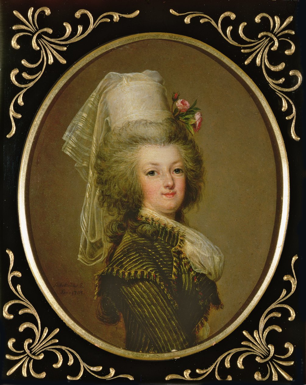Erkehertuginne Marie Antoinette Habsburg-Lothringen (1755-93), femtende barn til keiserinne Maria Theresia av Østerrike (1717-80) og Frans I (1708-65), kone til Ludvig XVI (1754-93) av Adolf Ulrich Wertmuller