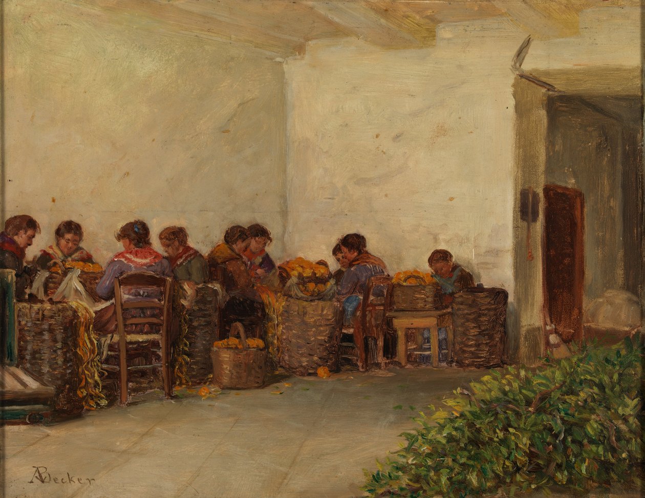 Landlige kvinner av Adolf von Becker