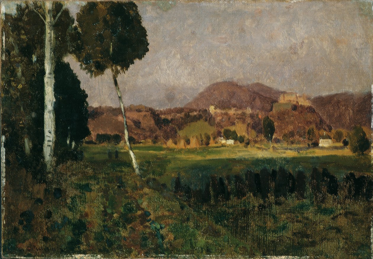 Burg Hohensalzburg mit Gaisberg av Adolf Gustav Ditscheiner