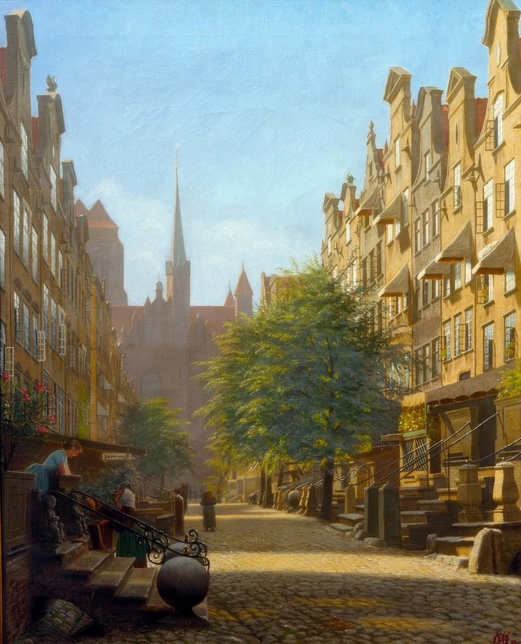 Frauengasse i Gdansk av Adolf Heinrich Hansen