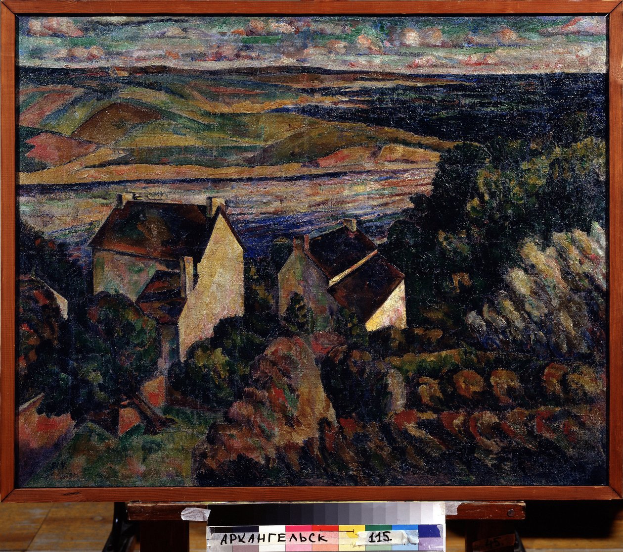 Sørlandskap. (Sørlandskap). Maleri av Adolf Israelevich Milman (1886-1930), olje på lerret av Adolf Israelevich Milman