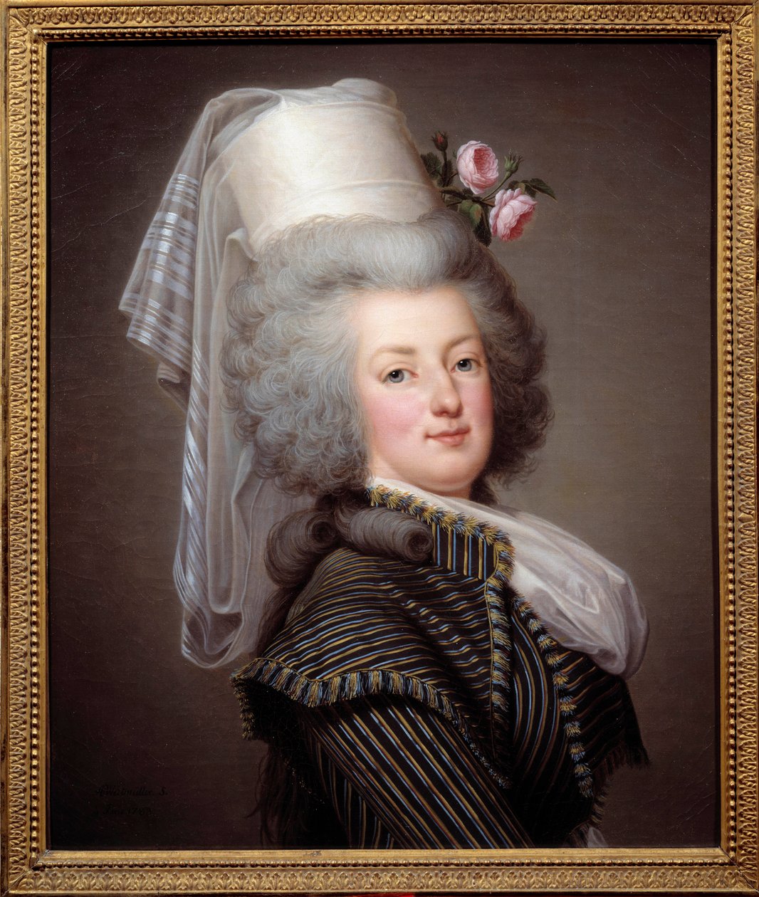 Portrett av Marie Antoinette de Lorraine-Habsburg, dronning av Frankrike (1755-1793), i en Amazonas-kjole - Maleri av svenske Adolf Ulrich Wertmuller (1751 - 1811) av Adolf Ulrich Wertmuller