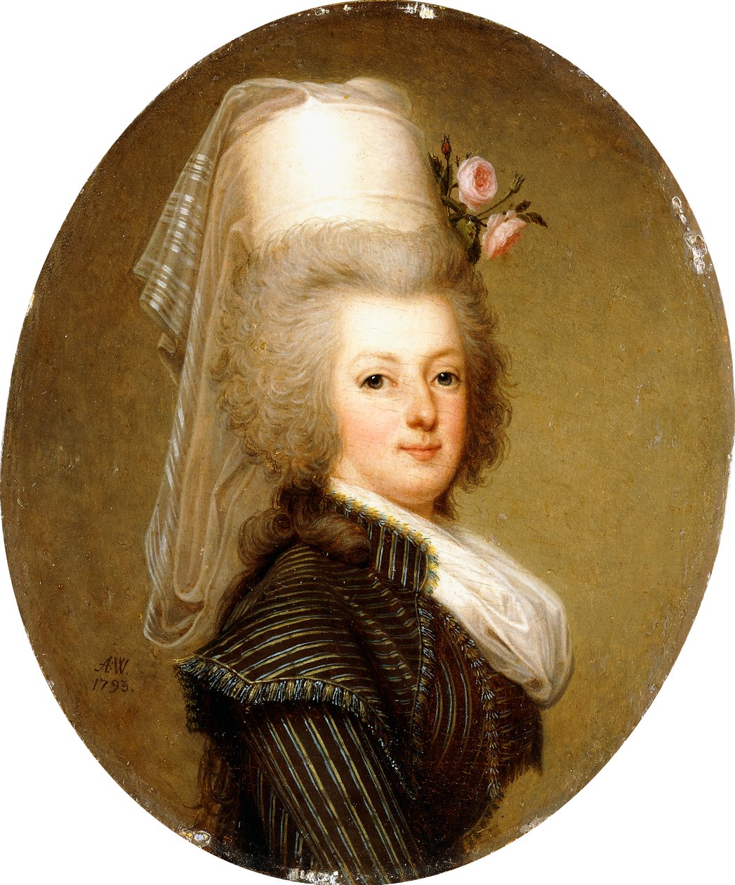 Portrett av dronning Marie Antoinette, 1793 av Adolf Ulrich Wertmuller