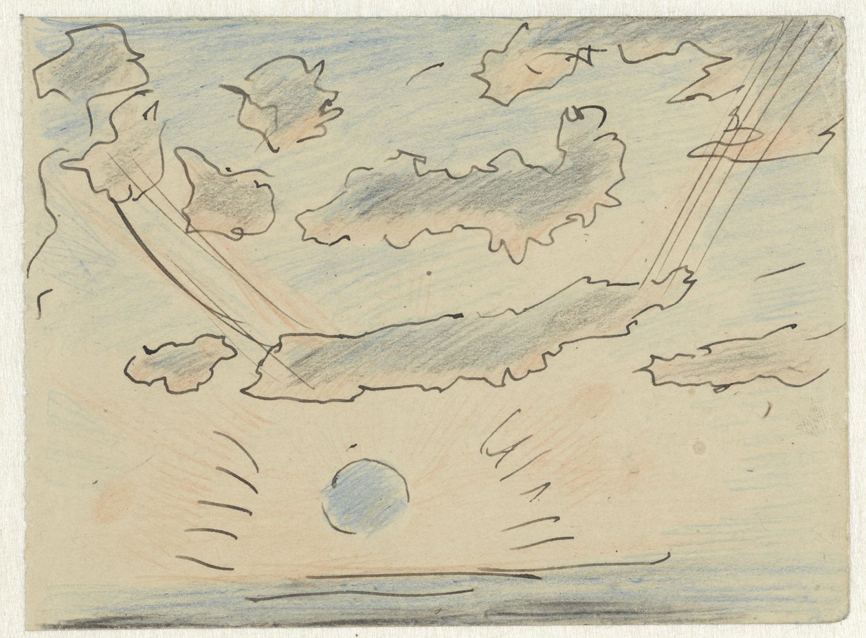 Skystudie med sol av Adolf le Comte