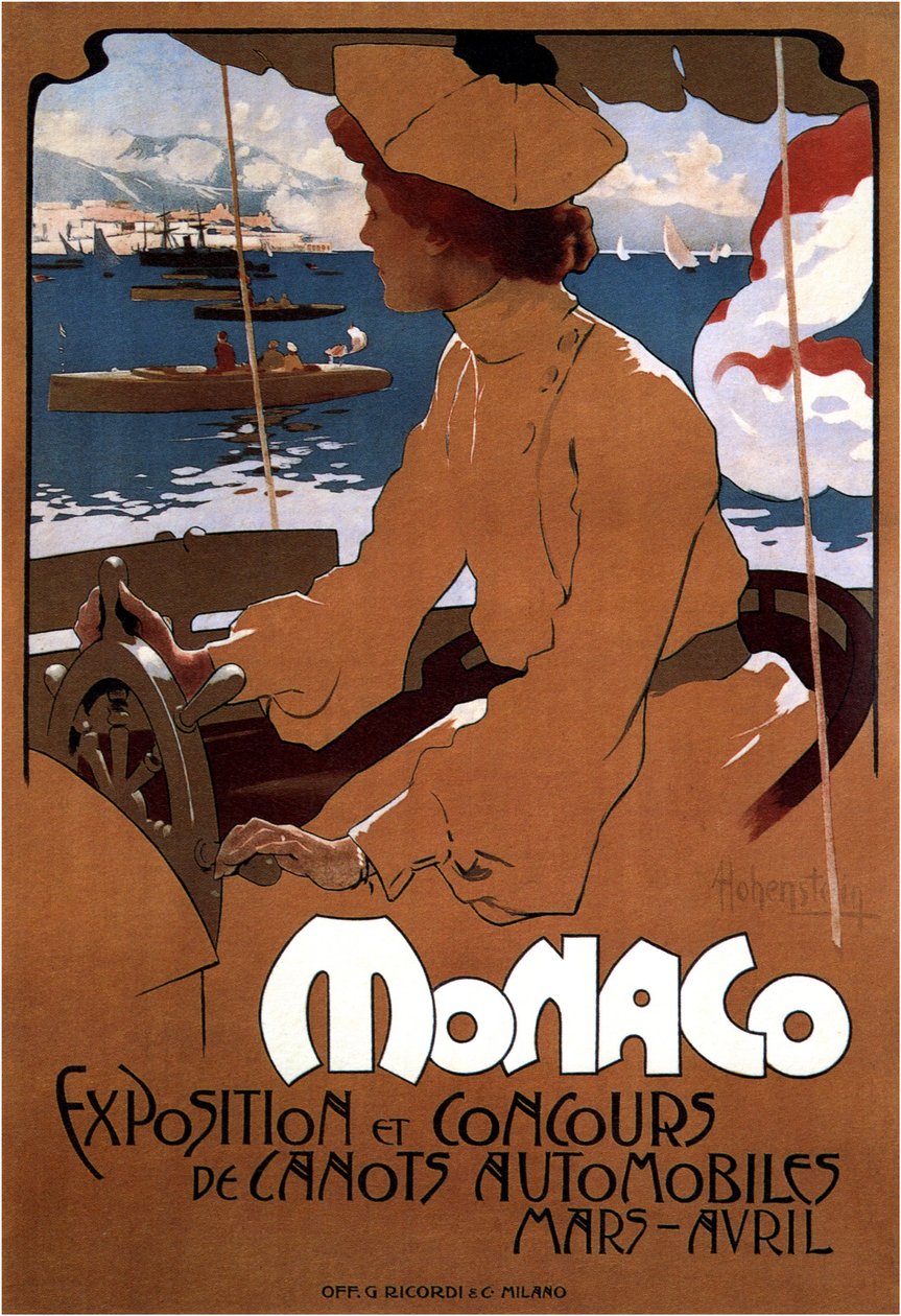 Monaco: Motorbåtutstilling, 1900 av Adolfo Hohenstein