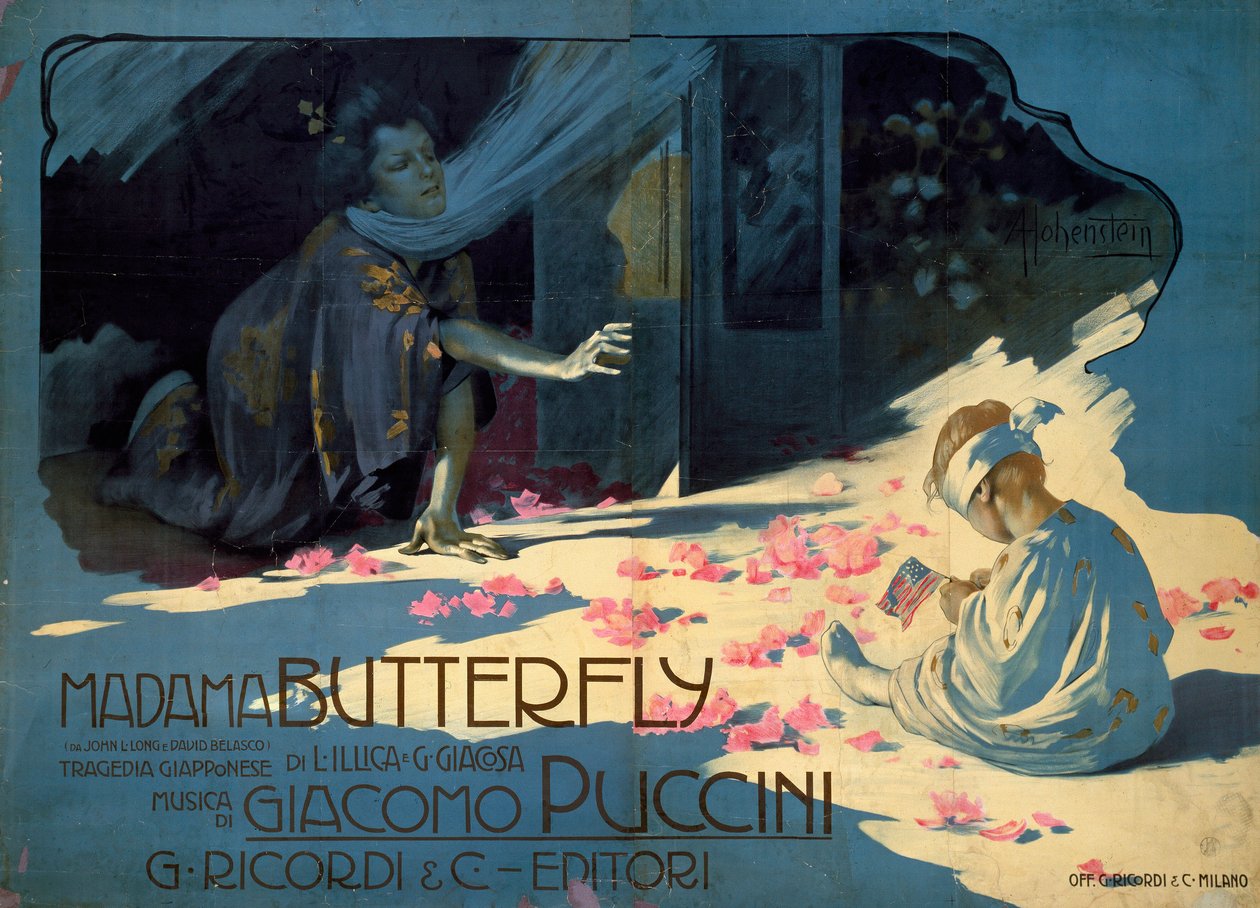 Plakat for operaen «Madame Butterfly» av Giacomo Puccin av Adolfo Hohenstein