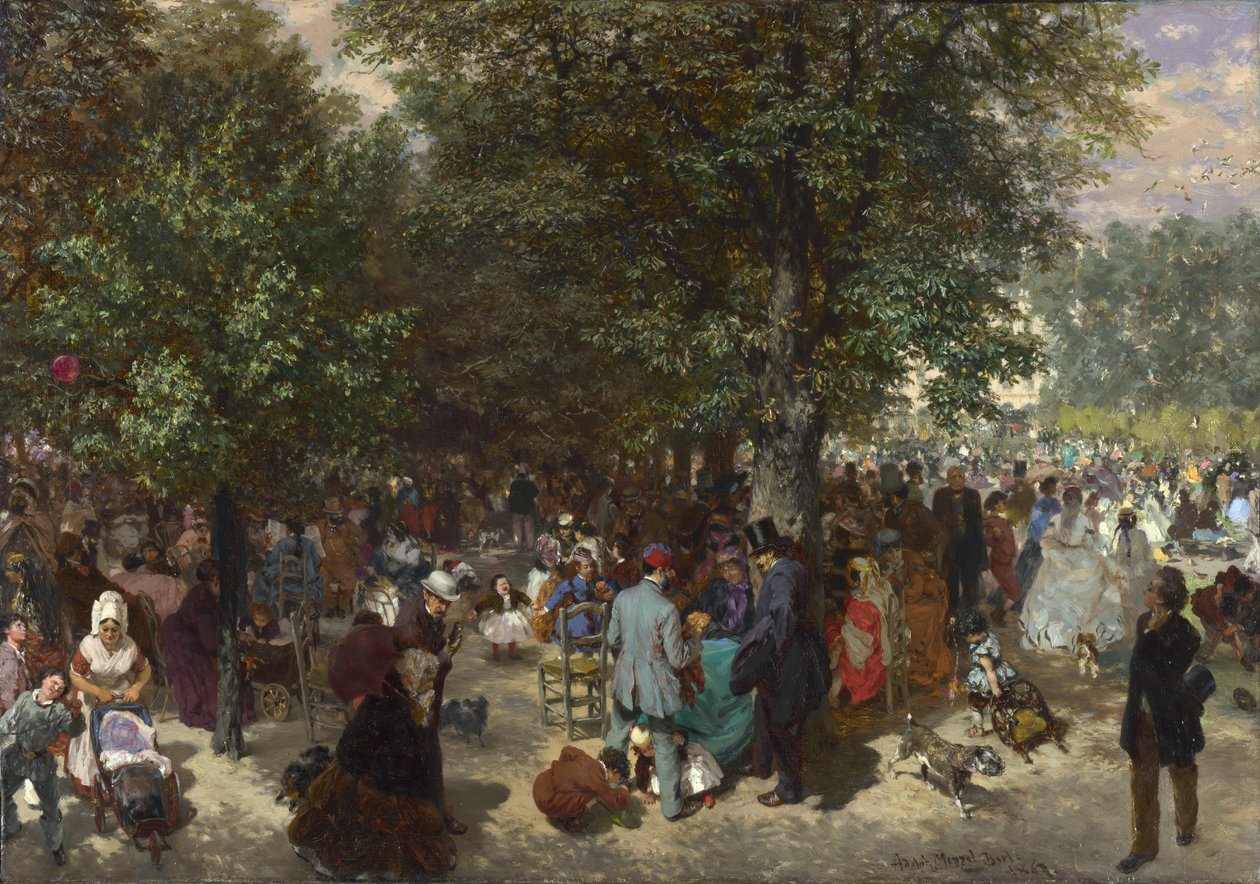 Ettermiddag i Tuileries Gardens av Adolph Menzel