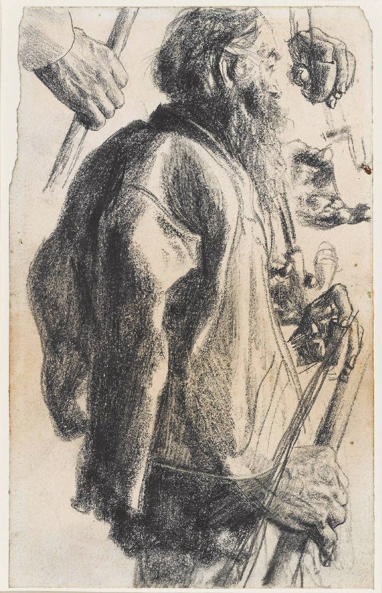 Gammel mann med fullt skjegg av Adolph Menzel