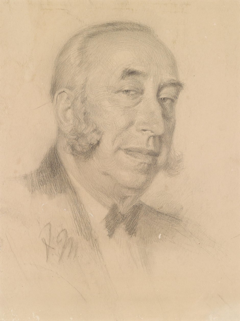 Portrett av en herre med værhår av Adolph Menzel