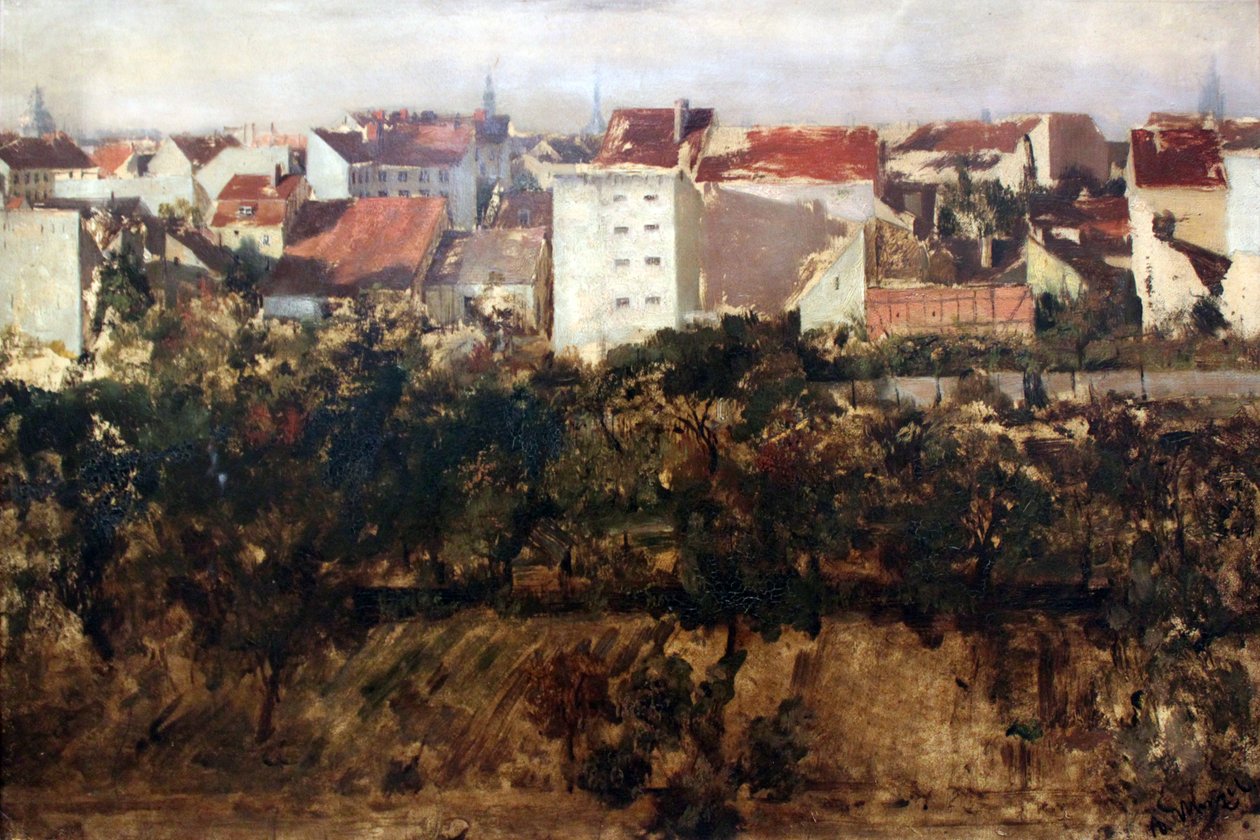 Utsikt over de bakre bygningene av Adolph Menzel