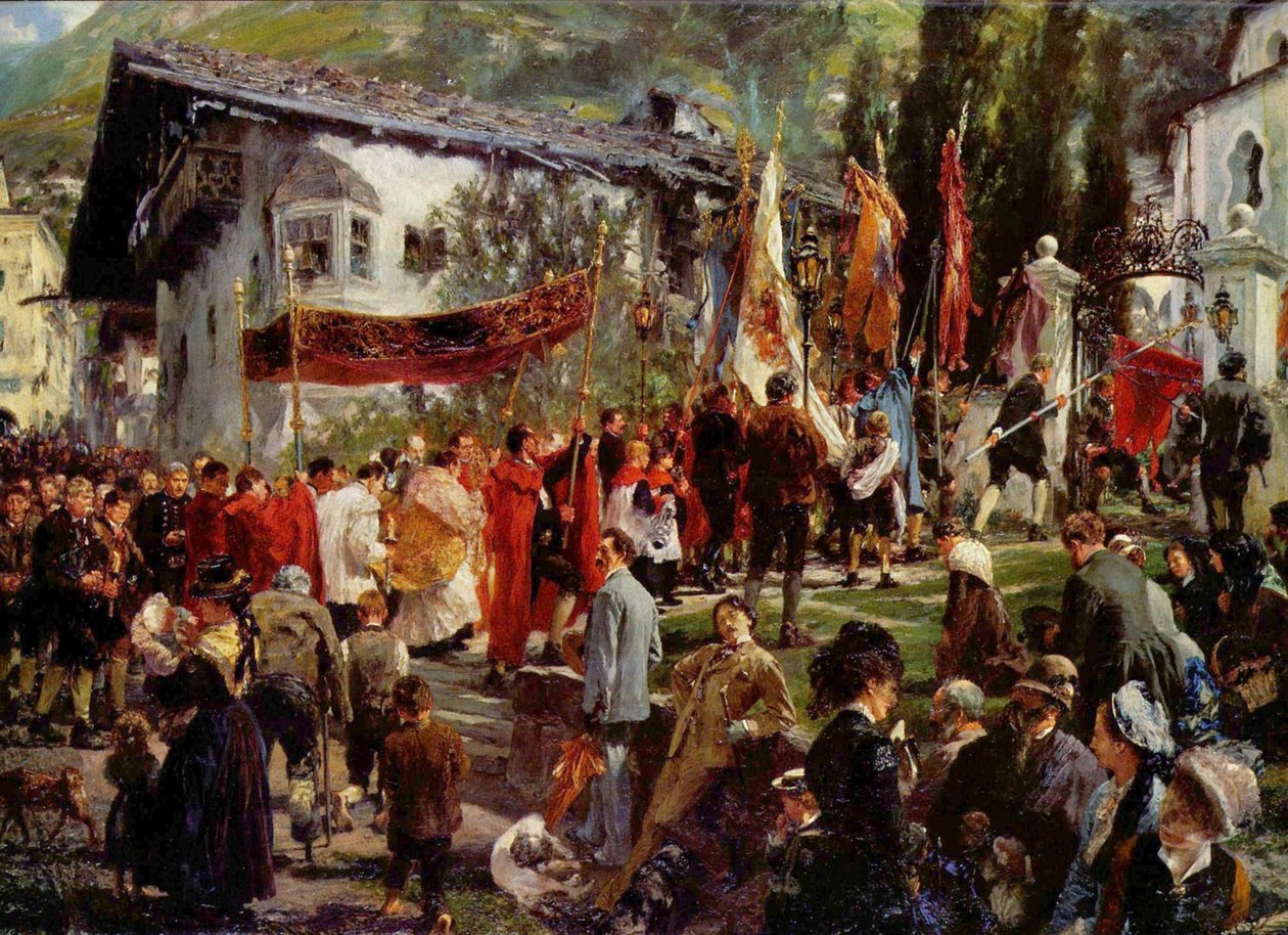 Corpus Christi -prosesjon i Hofgastein av Adolph Menzel