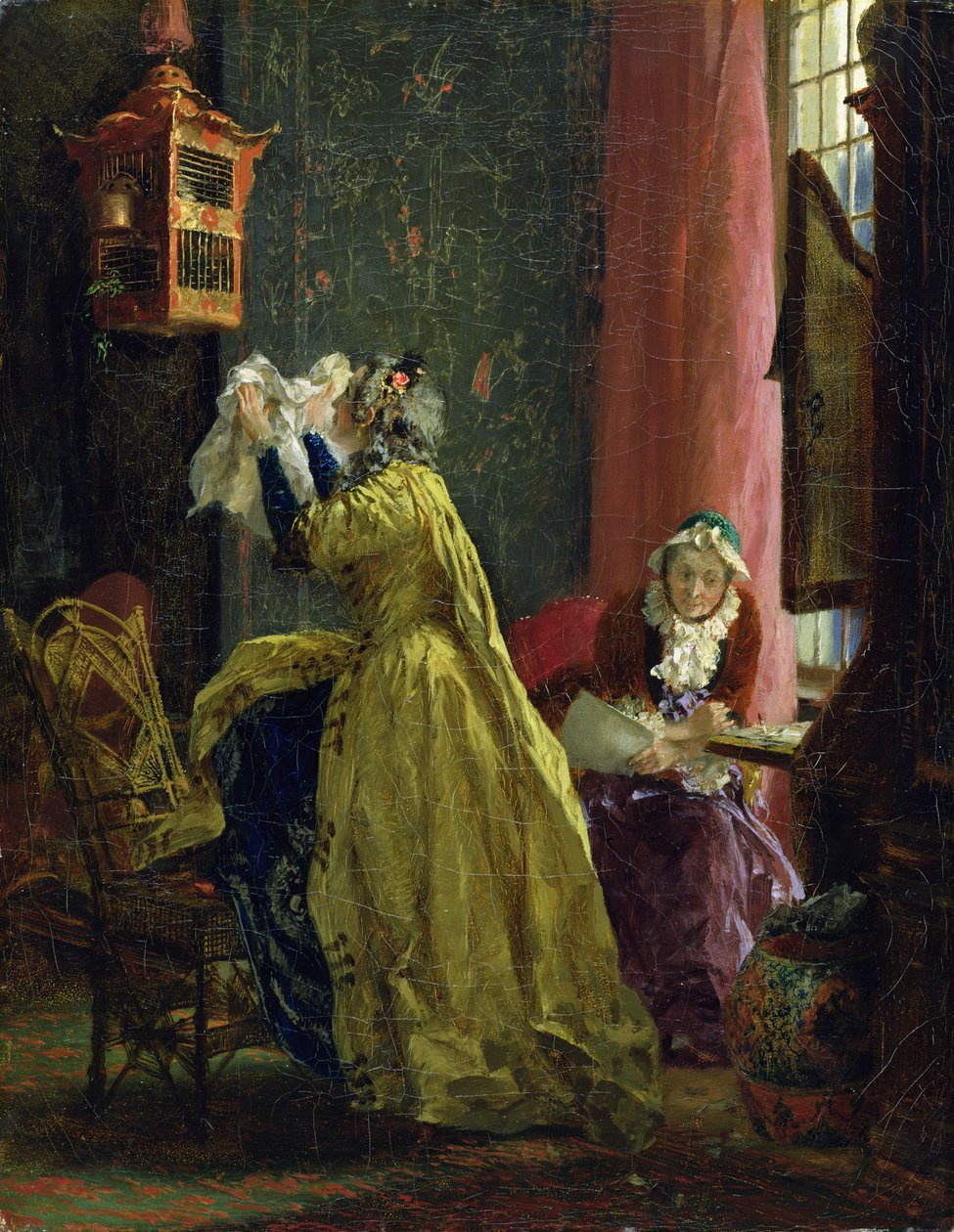 I Boudoir, 1851 av Adolph Menzel