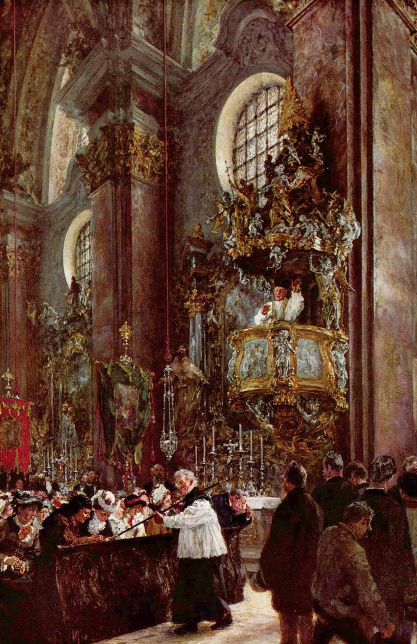 Preikestolspreken i sognekirken i Innsbruck av Adolph Menzel