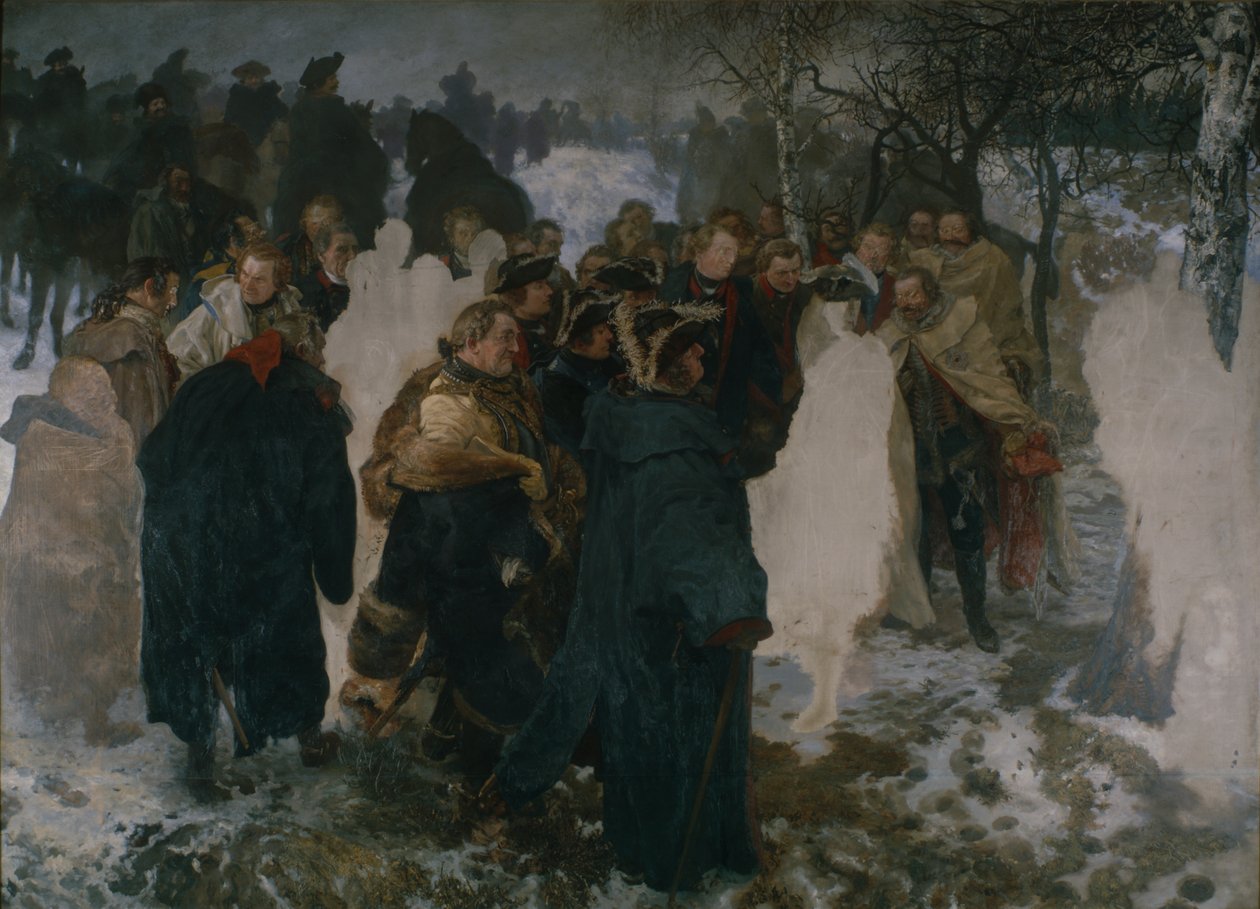 Tale før slaget ved Leuthen, 1858 av Adolph Menzel