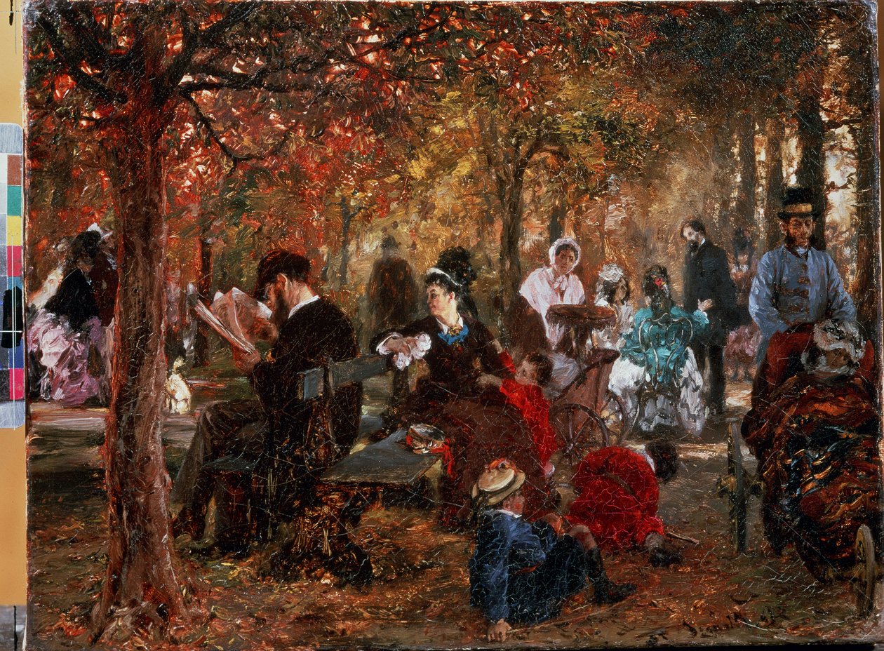 ""Dans le jardin du Luxembourg a Paris"" (I Jardin de Luxembourg) Peinture d
