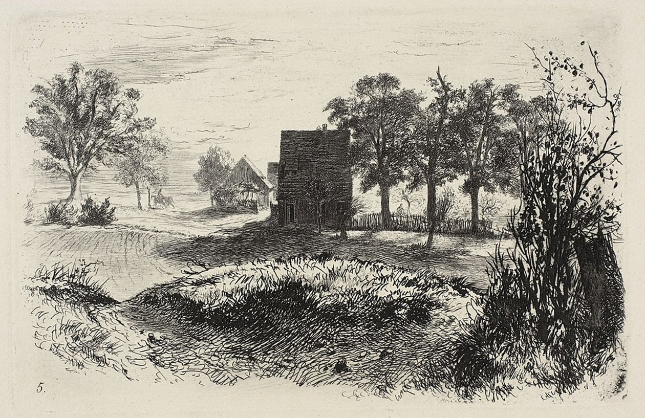 Tallerken fem, fra Radierversuche av Adolph Menzel