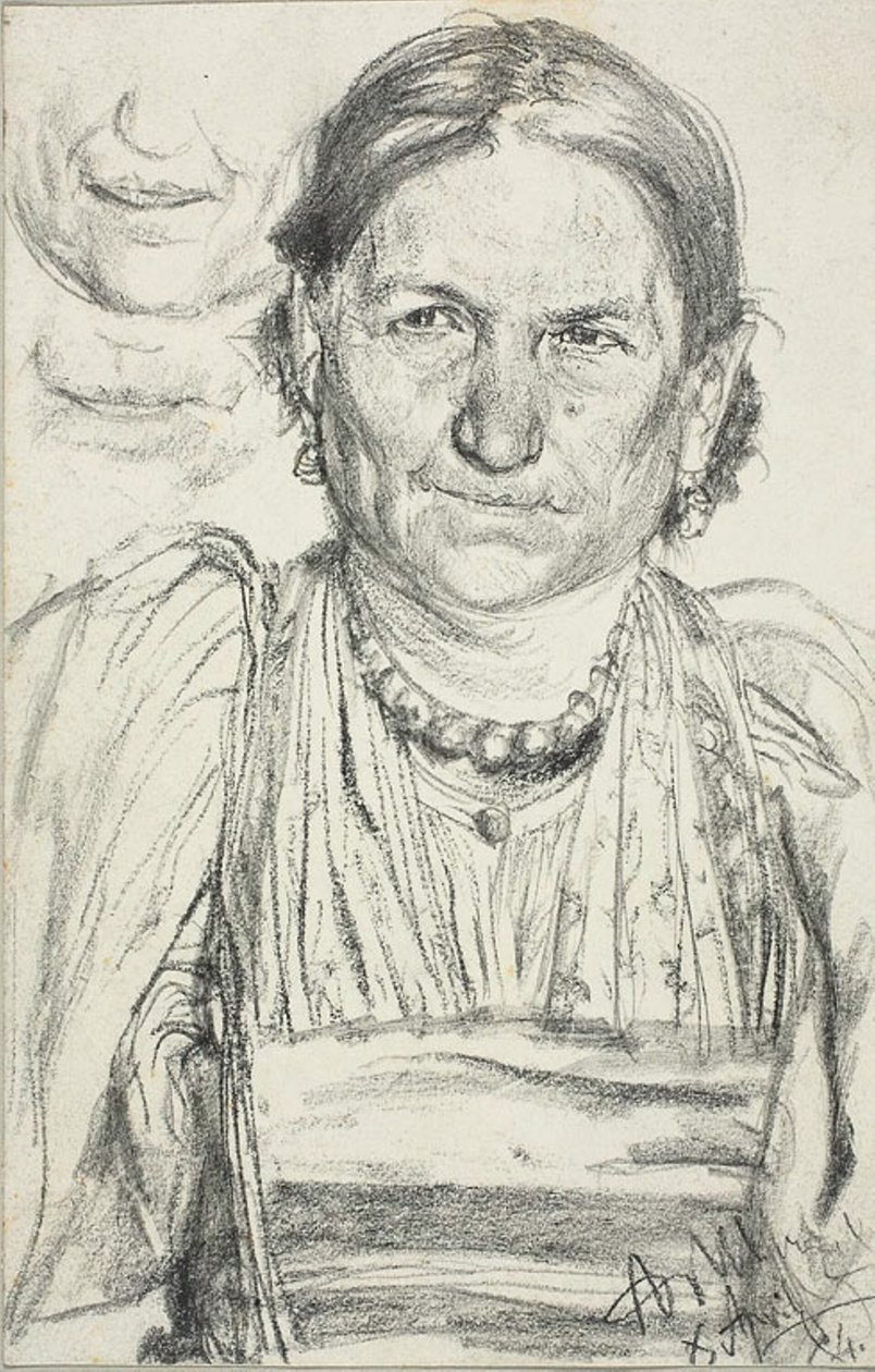 Portrett av en bondekvinne av Adolph Menzel