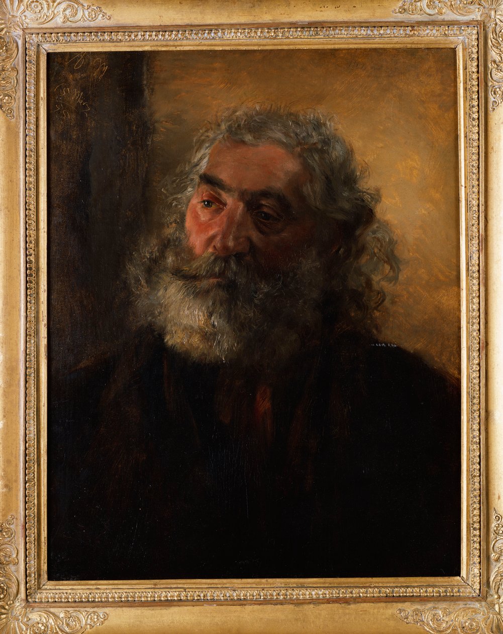 Portrett av en skjeggete mann, 1855 av Adolph Menzel