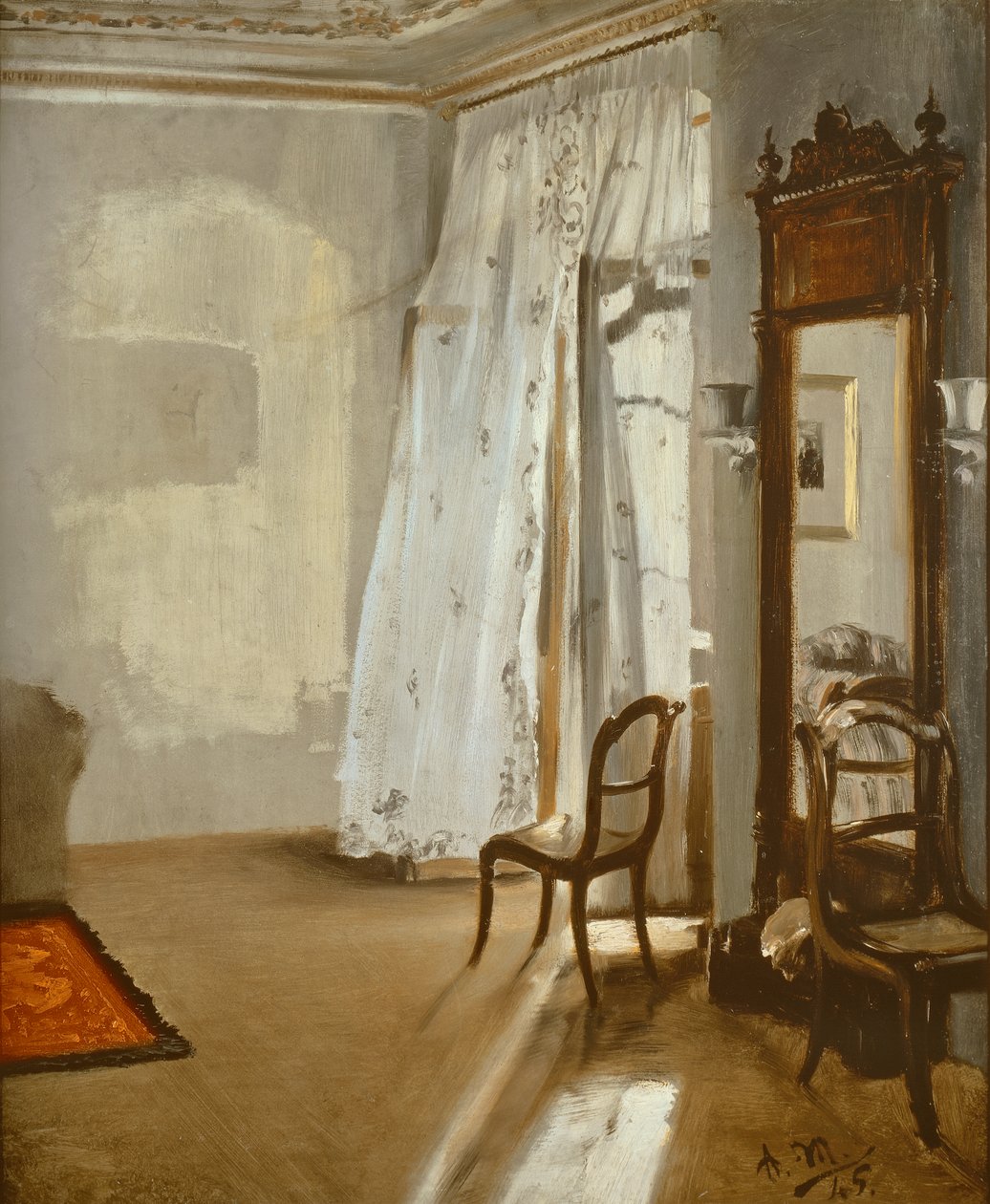 Rom med balkong av Adolph Menzel